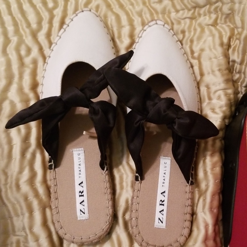 Zara Satin Bow mule slides